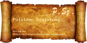 Politzer Szalviusz névjegykártya